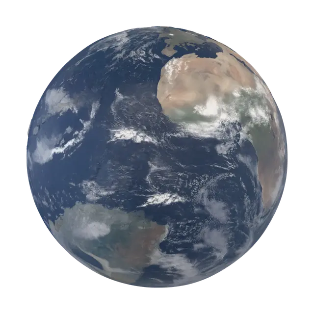 3D model for Blue Marble Over Africa