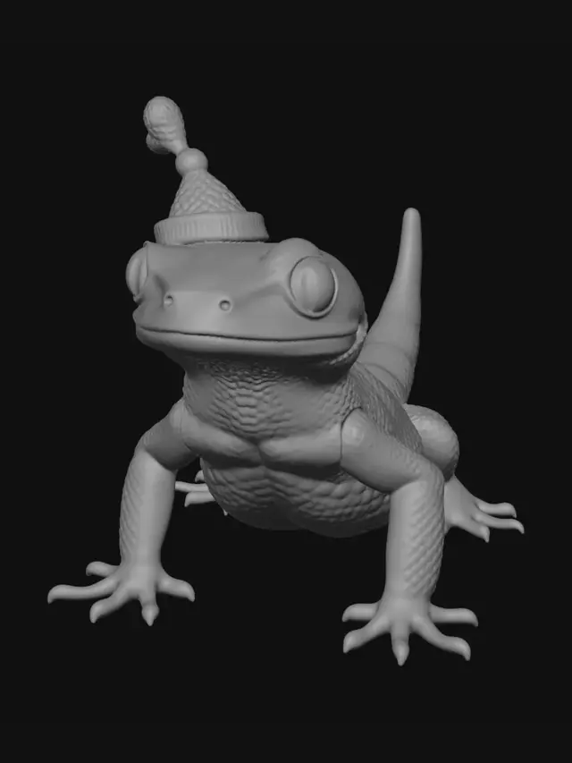3D model for sitzender feuersalamander mit hut