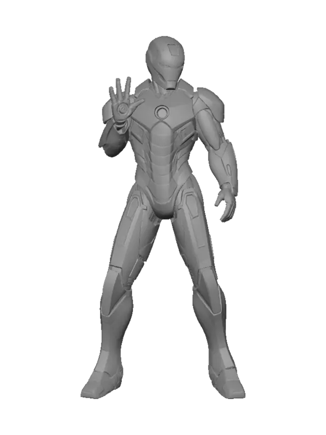 3D model for A iron man full body model that is also anime style with shading