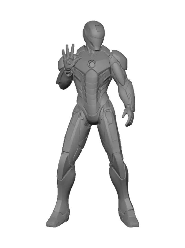 3D model for A iron man full body model that is also anime style with shading