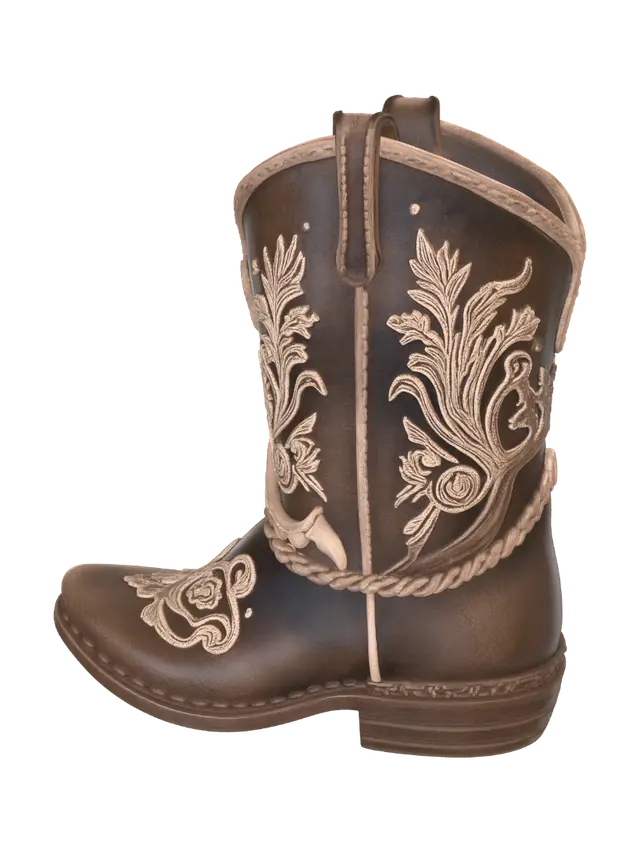 3D model for Floral Embroidered Cowboy Boot