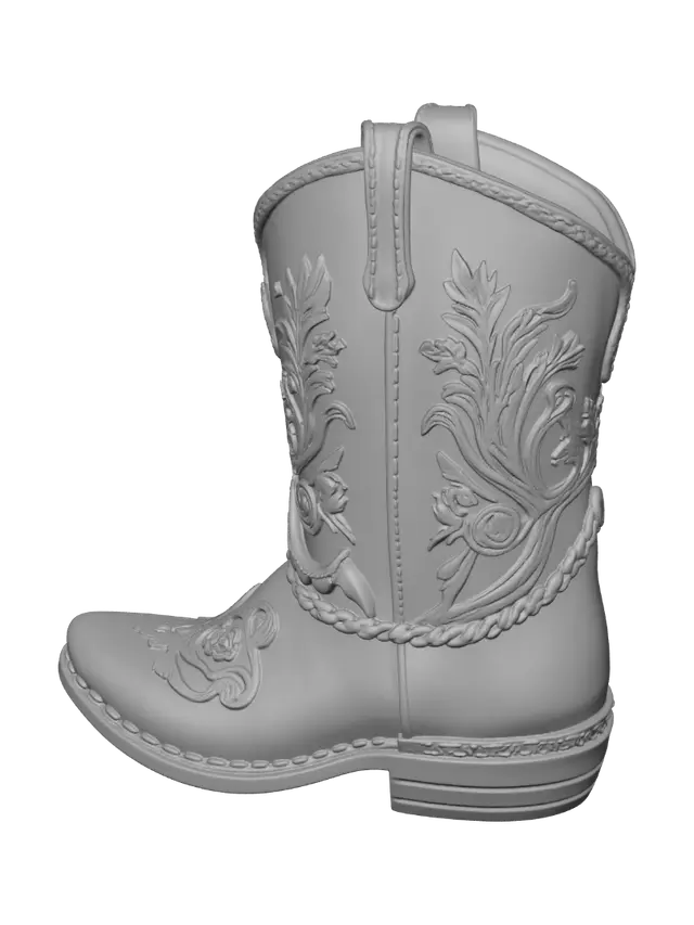 3D model for Floral Embroidered Cowboy Boot