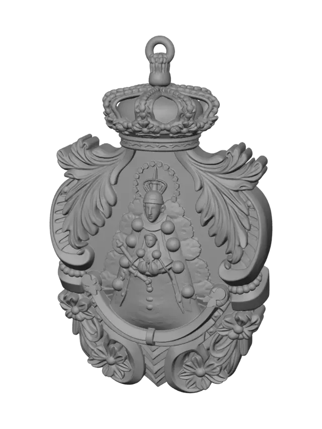 3D model for Crowned Shield Crest Pendant