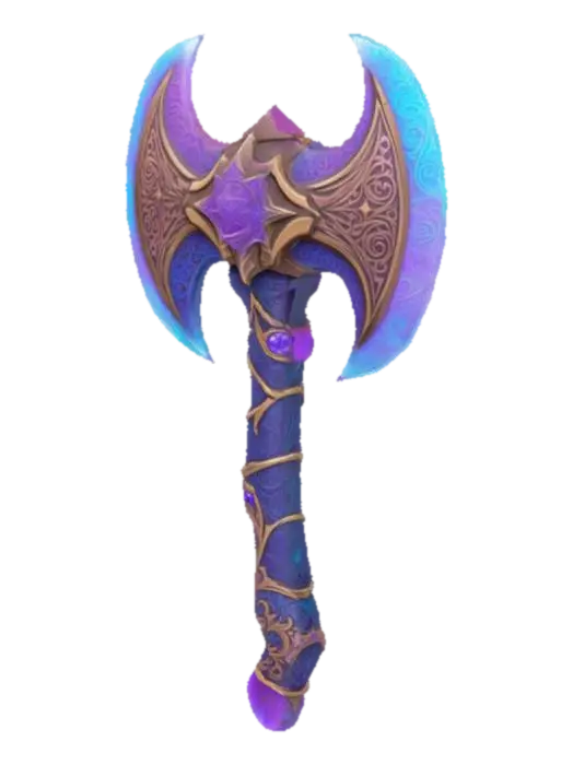 The object is a stylized double-headed axe with a symmetrical, angular design… - Doubleheaded 3D model, vytvořený pomocí AI