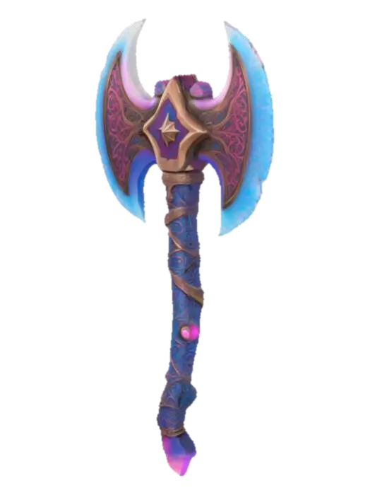The object is a stylized double-headed axe with a symmetrical, angular design… - Doubleheaded 3D model, vytvořený pomocí AI
