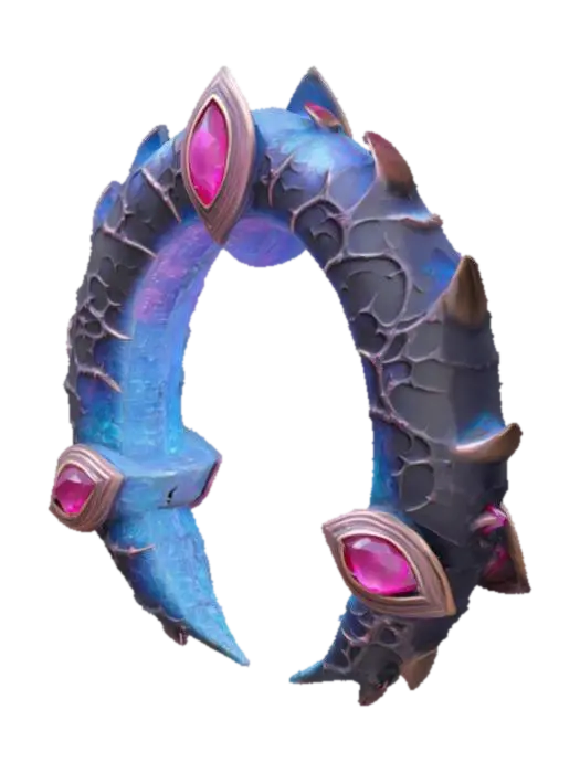 Fantasy-style arch pendant, jewelry worn by game characters, curved to resemble the… - Ruby 3D model, vytvořený pomocí AI