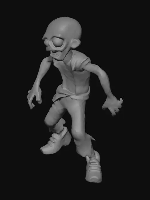 3D model for A creepy pixel-art zombie character for a Roblox horror game, retro low-resolution pixel style, blocky proportions, undead humanoid with torn clothes, pale green skin, glowing white eyes, dirty and damaged body, subtle blood stains, scary but game-friendly design, front view T-pose, centered character, clean background, highly detailed pixel texture, dark atmosphere, survival horror vibe, inspired by classic retro games, simple geometry for 3D model reference, symmetrical design, pixelated shading, readable silhouette, optimized for game asset creation, 32-bit retro aesthetic, no realistic gore, stylized horror, full body character sprite/model sheet look