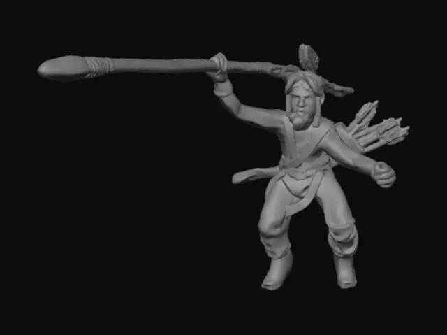 3D model for Toy Indian Warrior on Tabletop