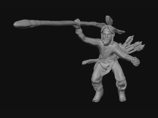 3D model for Toy Indian Warrior on Tabletop