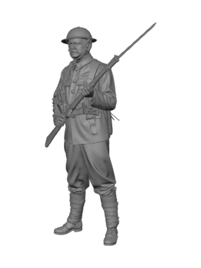 3D model for WWI British Soldier with Bayonet