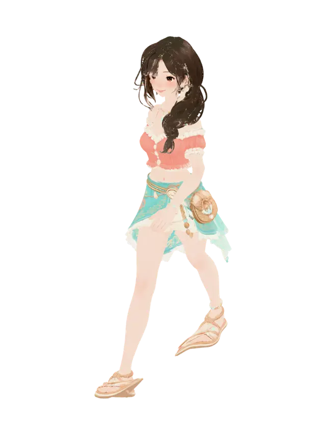 3D model for Coral Breeze Boho Beach Ensemble
