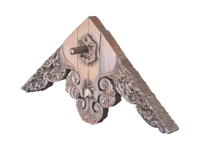 3D model for Japanese Wooden Gable Decor. High Detailed Japanese Wood carving