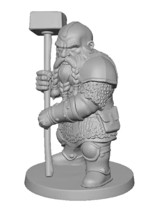 3D model for dwarf with hammer