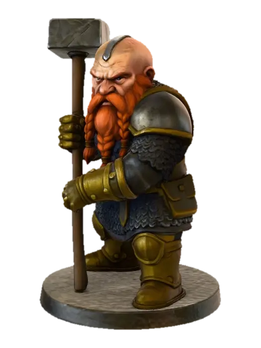 3D model for dwarf with hammer