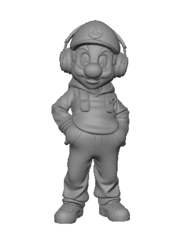 3D model for Make me super Mario with headphones and gamers clothes