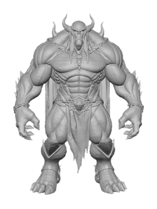 3D model for The Titan - Big Gambling/casino zombie/magic creature. Low polygon and in T-Pose position