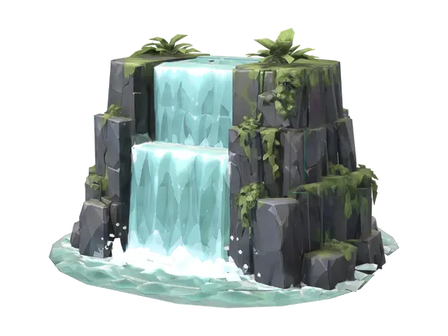 3D model for Twin Turquoise Falls