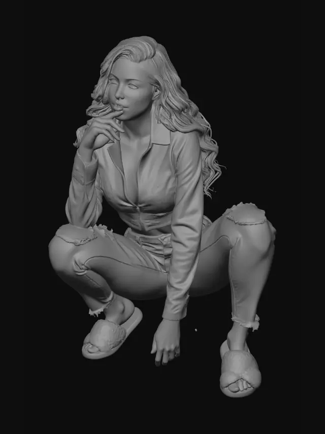 3D model for Crouching in Orange