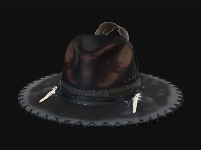 3D model for Feathered Midnight Wide-Brim Hat