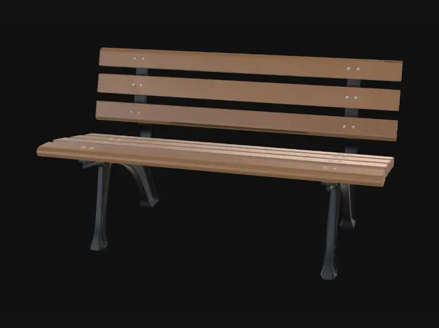 3D model for Wooden park bench