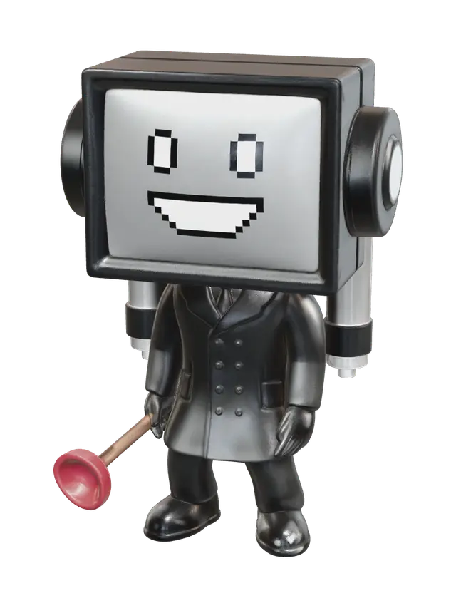 Fantasy Skibidi Toilet 3D model, vytvořený pomocí AI