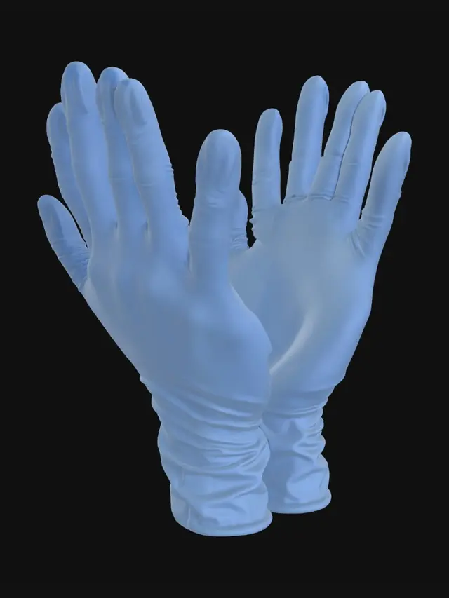 3D model for Generate a 3D render of gloves for a laboratory experiment