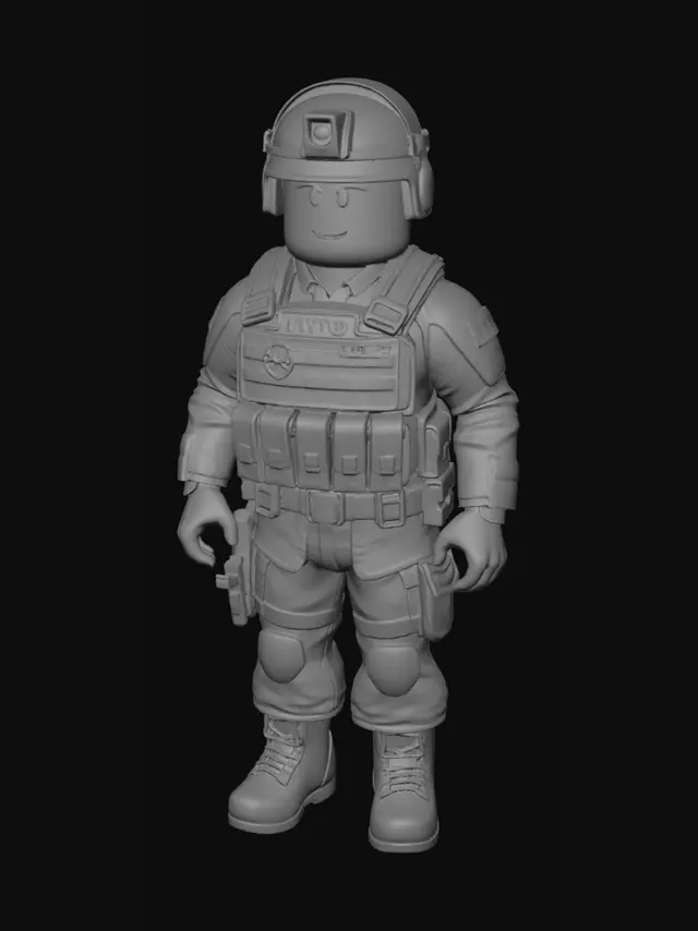 3D model for haz una eskin para roblox que sea  realista de militar de la otan