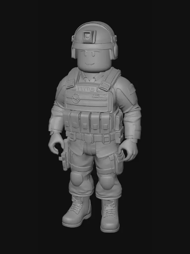 3D model for haz una eskin para roblox que sea  realista de militar de la otan