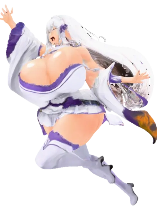 The Joyful Elven Adventurer - Waifu 3D model, vytvořený pomocí AI