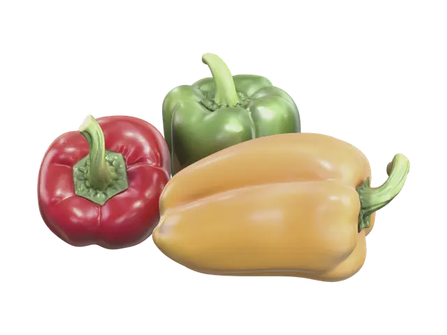 Low-Poly Bellpepper - Blocky 3D model, vytvořený pomocí AI