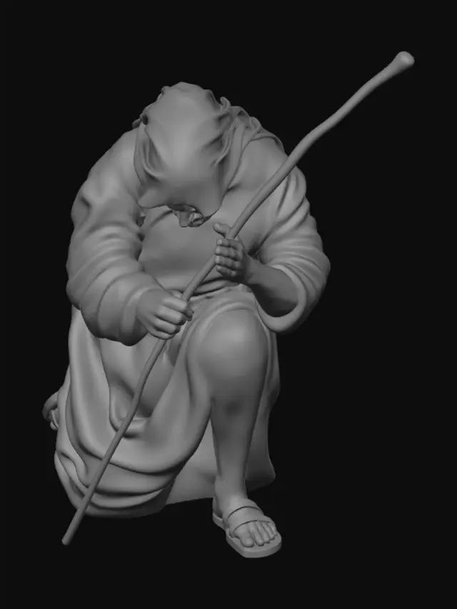 3D model for Kneeling Pilgrim with Staff