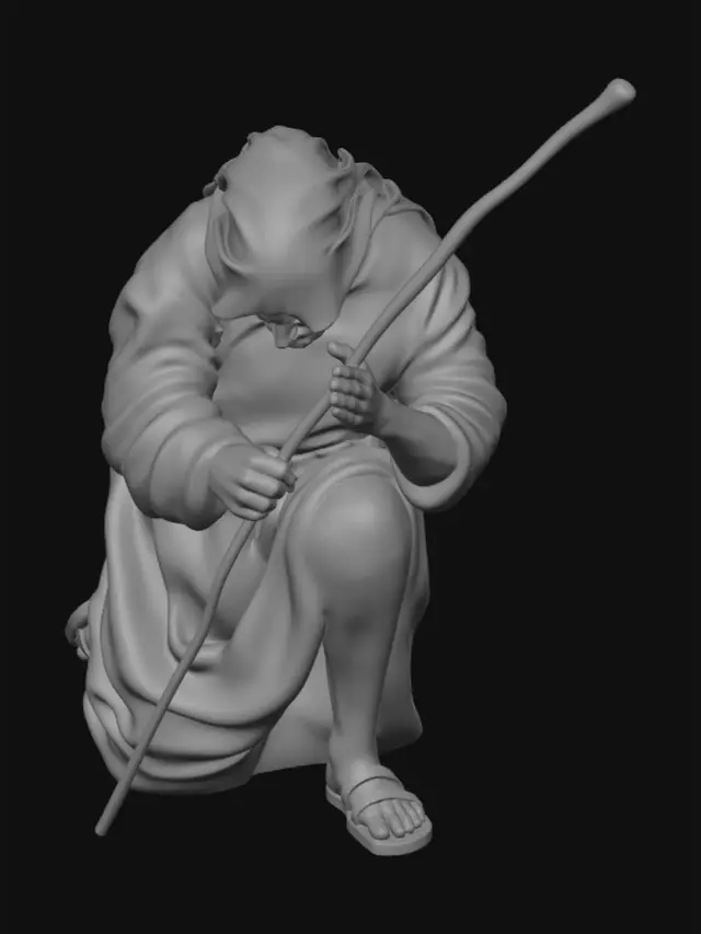 3D model for Kneeling Pilgrim with Staff