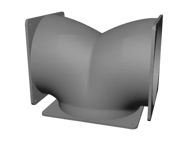 3D model for Square-to-round duct adapter
