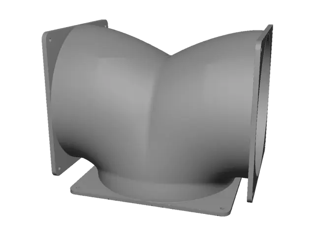 3D model for Square-to-round duct adapter