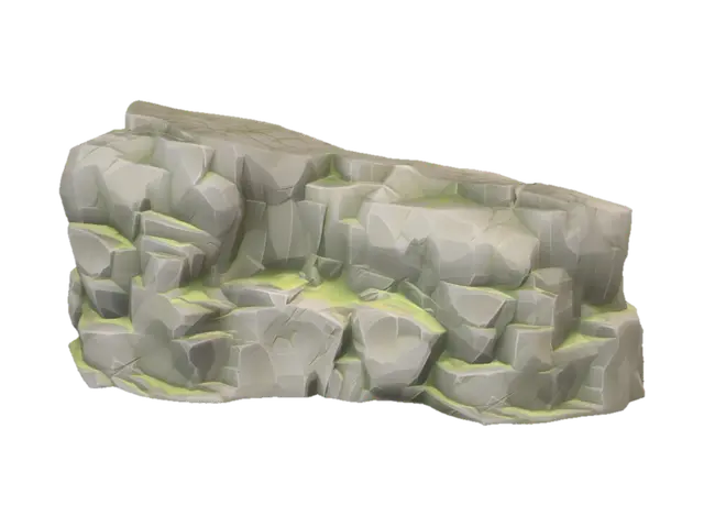 3D model for Terraced Low-Poly Rock Formation
