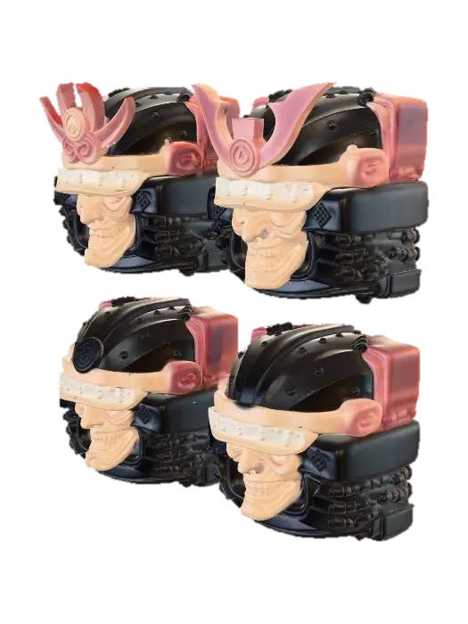 Four Samurai Artisan Keycaps - Keycap 3D model, vytvořený pomocí AI