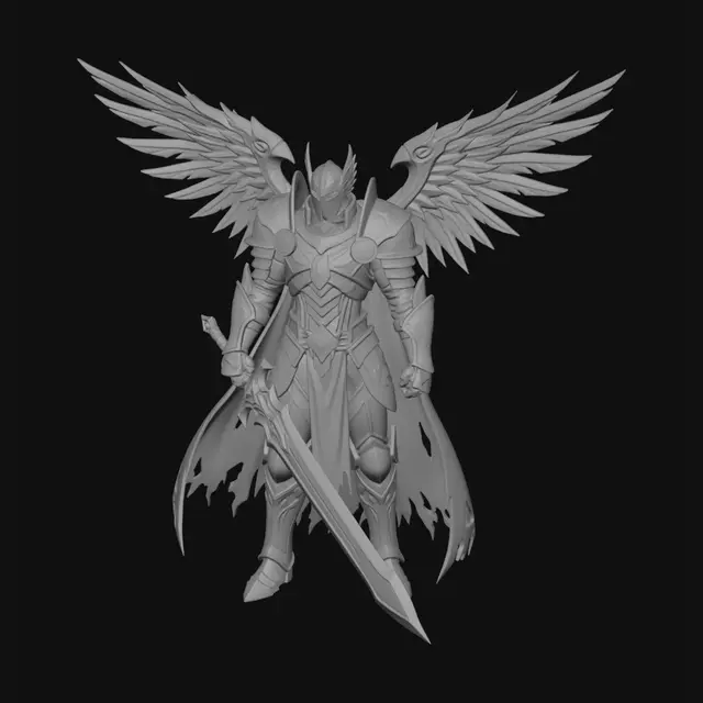 3D model for Personagem Blade Knight do Jogo MU Online com asa level 3