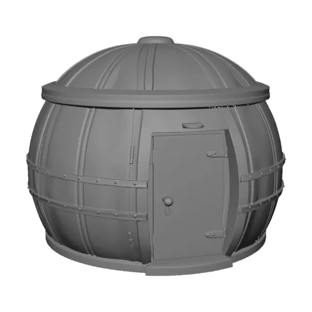 3D model for a model of a pill bunker with no opens