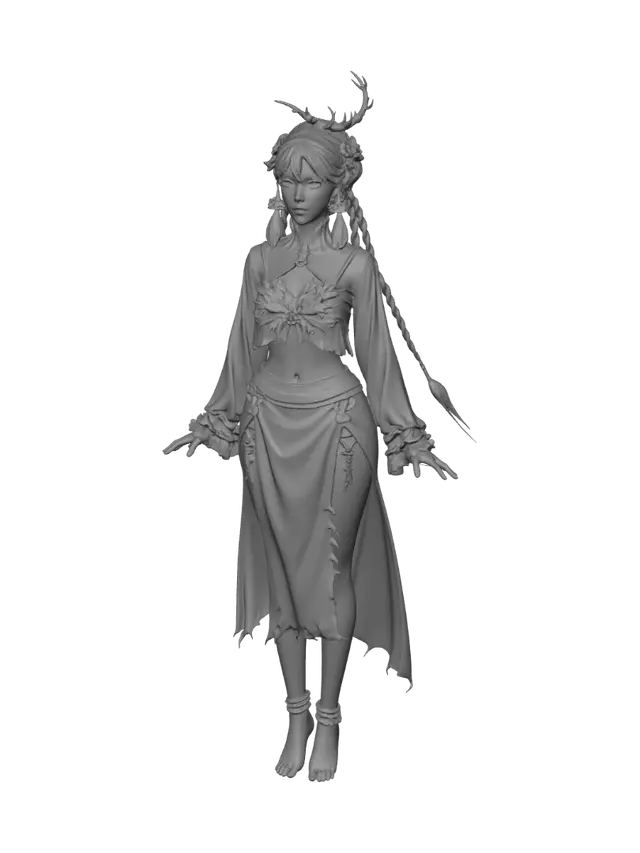 3D model for Moonlit Lotus Maiden