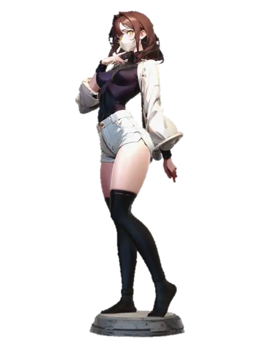 Chromatic Confidence - Animegirl 3D model, vytvořený pomocí AI