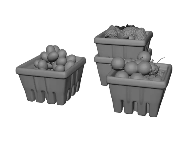 3D model for Three Pastel Fruit Baskets