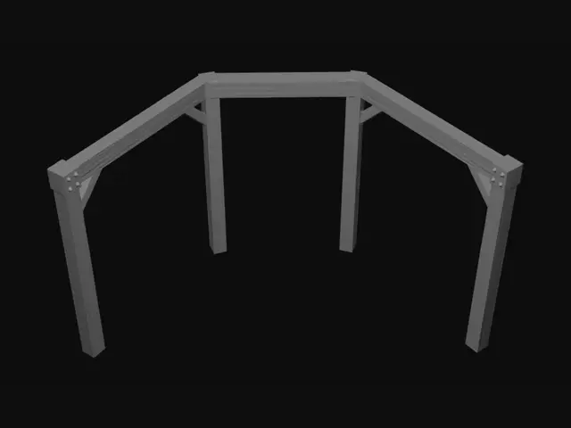 3D model for Timber Garden Pergola Frame