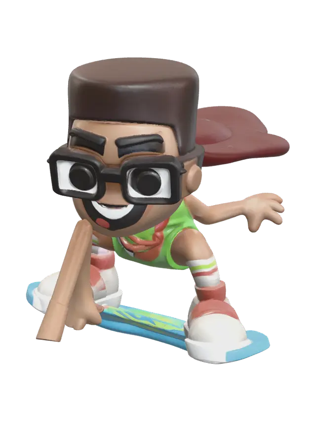 Realistic Fresh Subway Surfers 3D model, vytvořený pomocí AI