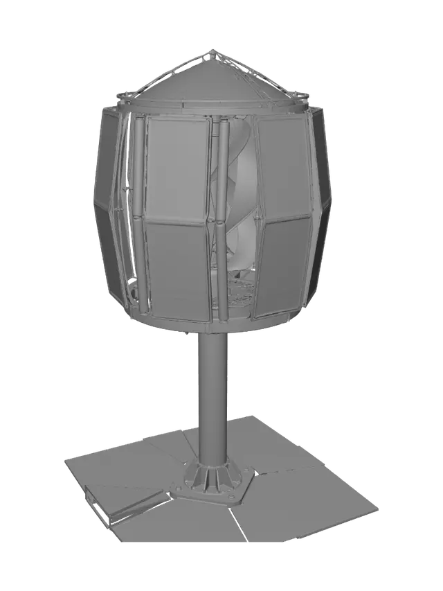 3D model for Hybrid Renewable Energy Generation Unit (Solar + Wind + Piezoelectric)