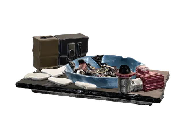 3D model for Buttons, Keys and Boxes on a Plate