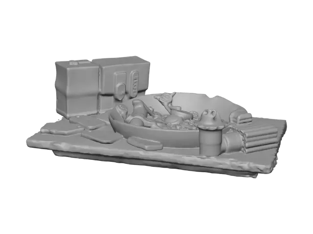 3D model for Buttons, Keys and Boxes on a Plate