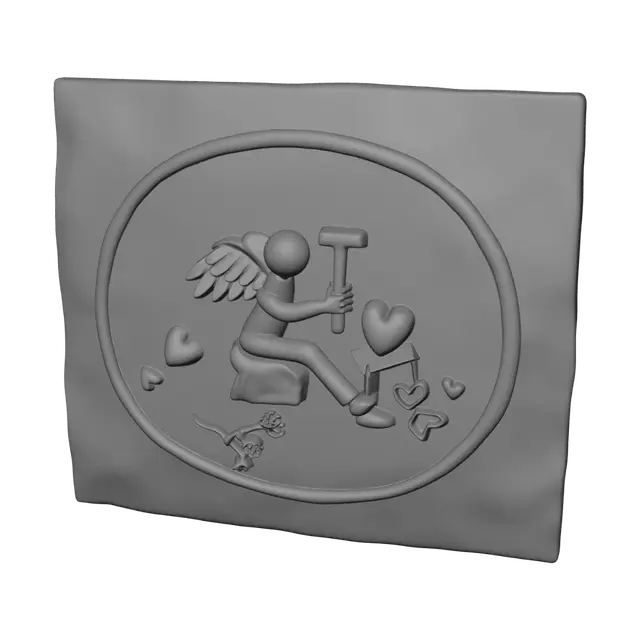 3D model for Angel in a Heart Circle