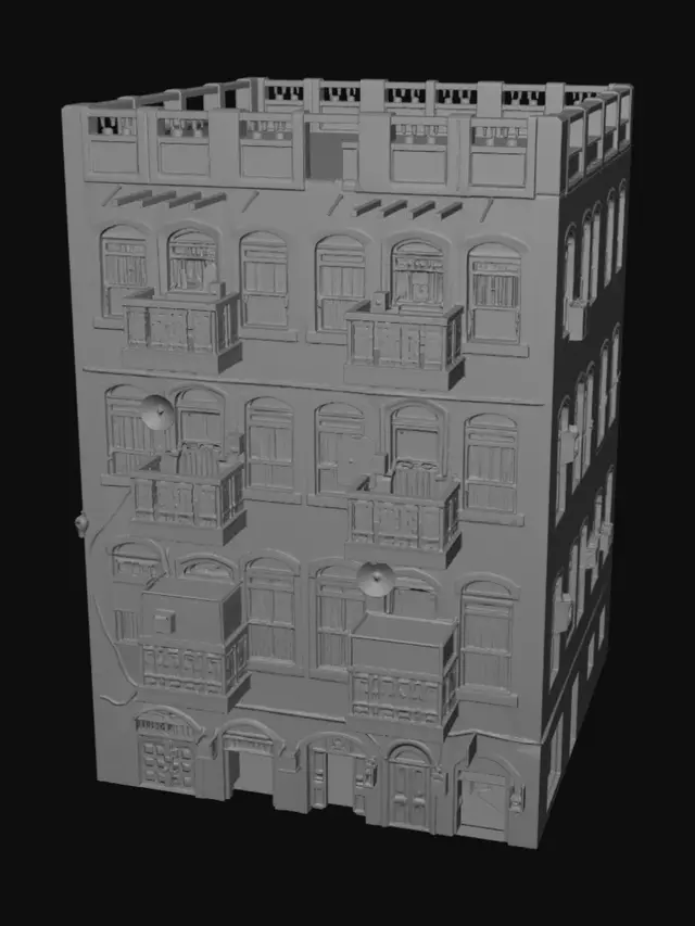 3D model for Balconies on a Corner Building