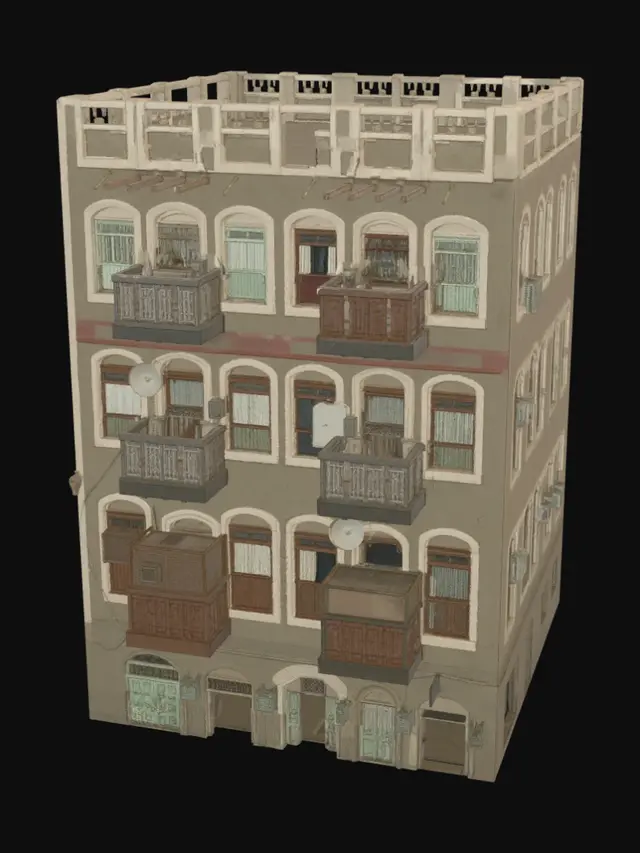 3D model for Balconies on a Corner Building