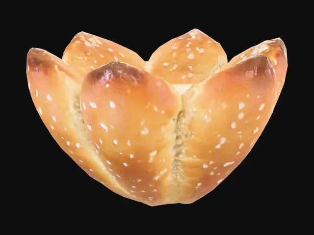 3D model for çiçek şeklinde bir galeta kraker oluştur. tek başına dursun